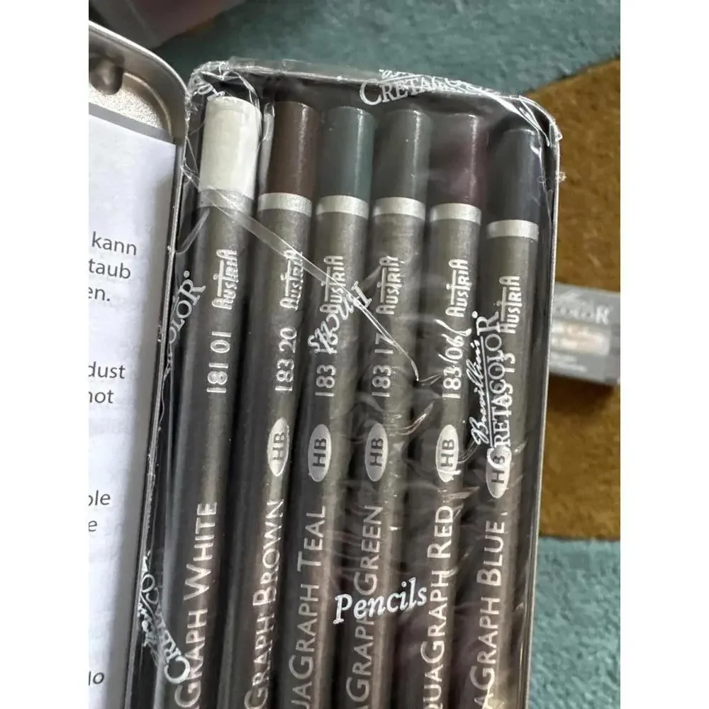 Cretacolor AquaGraph Colors Pocket Set – 6 Watercolor Graphite Pencils, New - Picture 3 of 4